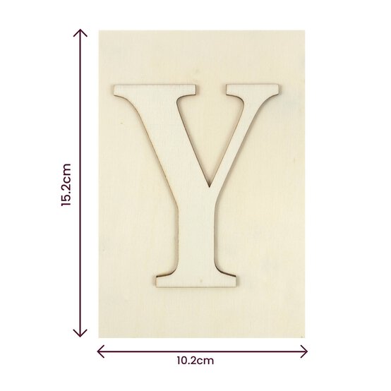 Wooden Letter Y Plaque 10cm x 15cm image number 4
