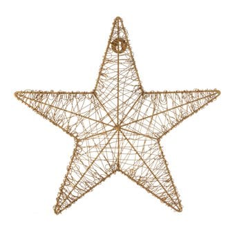 Gold Metal Star Decoration 34cm 