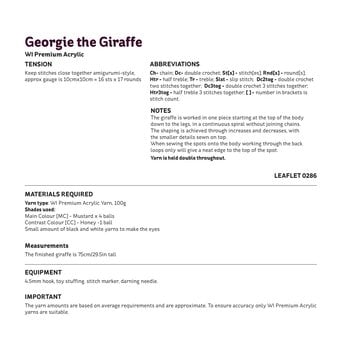 Knitcraft Georgie the Giraffe Digital Pattern 0286 image number 4