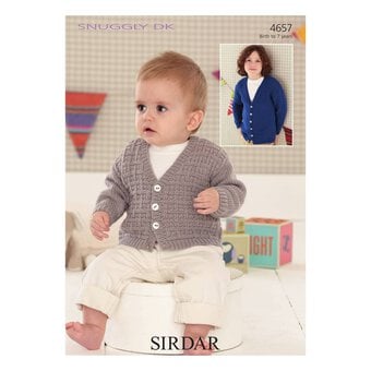 Sirdar Snuggly DK Boys' V-Neck Cardigans Digital Pattern 4657