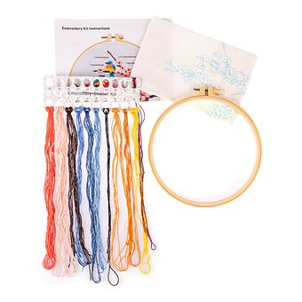 Blossom Embroidery Needle Hoop Kit 20cm x 20cm image number 2