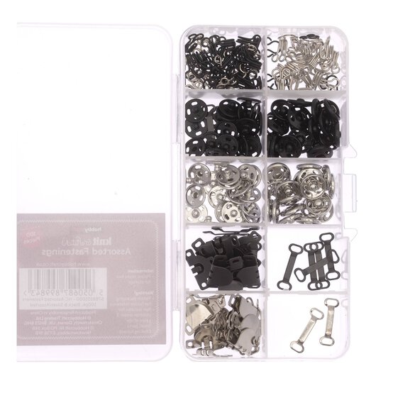 Assorted Black and Silver Fastenings 100 Pack image number 2