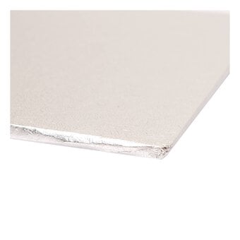 Silver Square Double Thick Card Cake Board 6 Inches