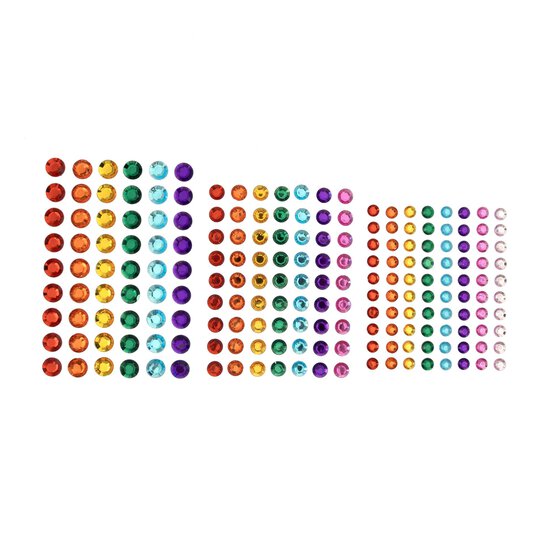 Rainbow Adhesive Gems 197 Pack image number 1