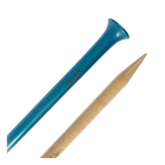 Knitcraft Wooden Knitting Needles 15mm x 40cm image number 1