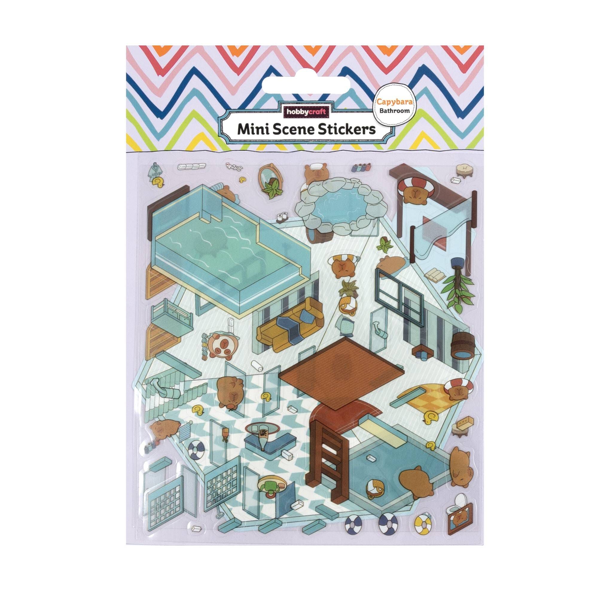 Mini Capybara Bathroom Scene Stickers | Hobbycraft