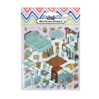 Mini Capybara Bathroom Scene Stickers