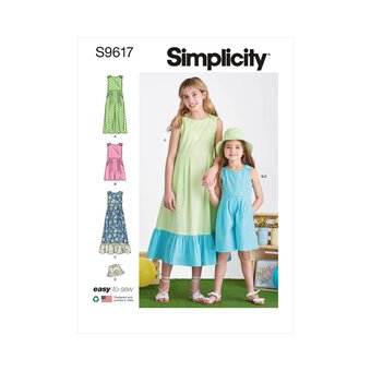 Simplicity Children&rsquo;s Jumpsuit and Dress Sewing Pattern S9617 (3-6)