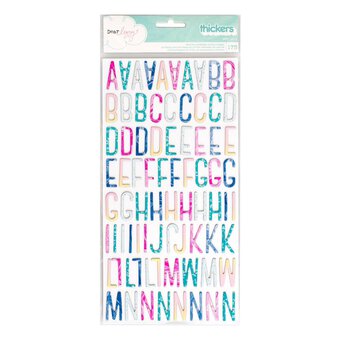 Dear Lizzy Printed Chipboard Letter Thickers Stickers 175 Pieces