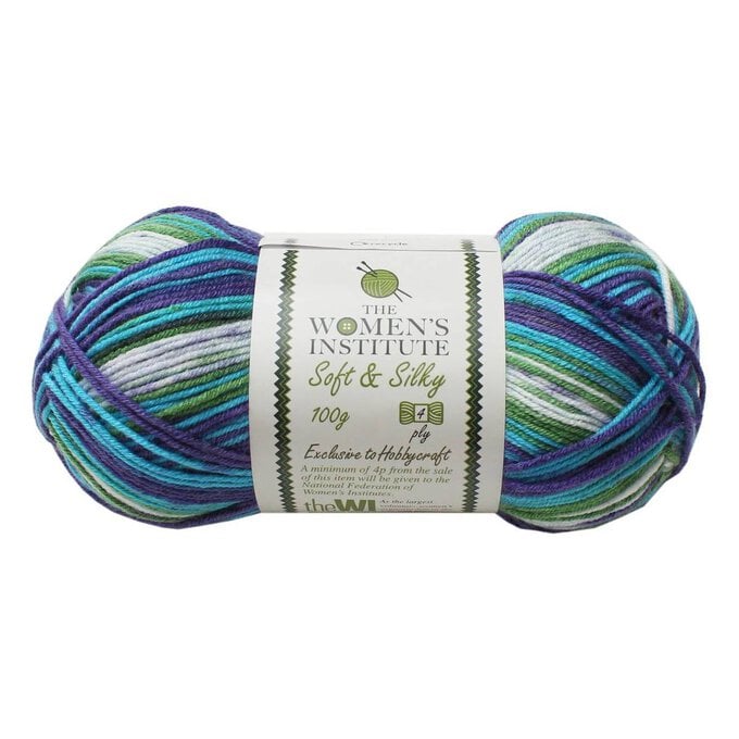 Women's Institute Purple Blue Mix Soft and Silky 4 Ply Yarn 100g image number 1