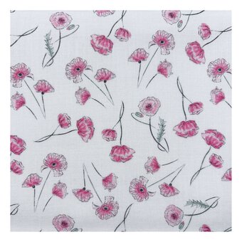 Wild Flowers Poppy Parade Cotton Fabric by the Metre