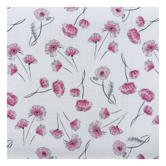 Wild Flowers Poppy Parade Cotton Fabric by the Metre image number 2