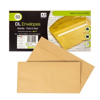 DL Manilla Envelopes 50 Pack