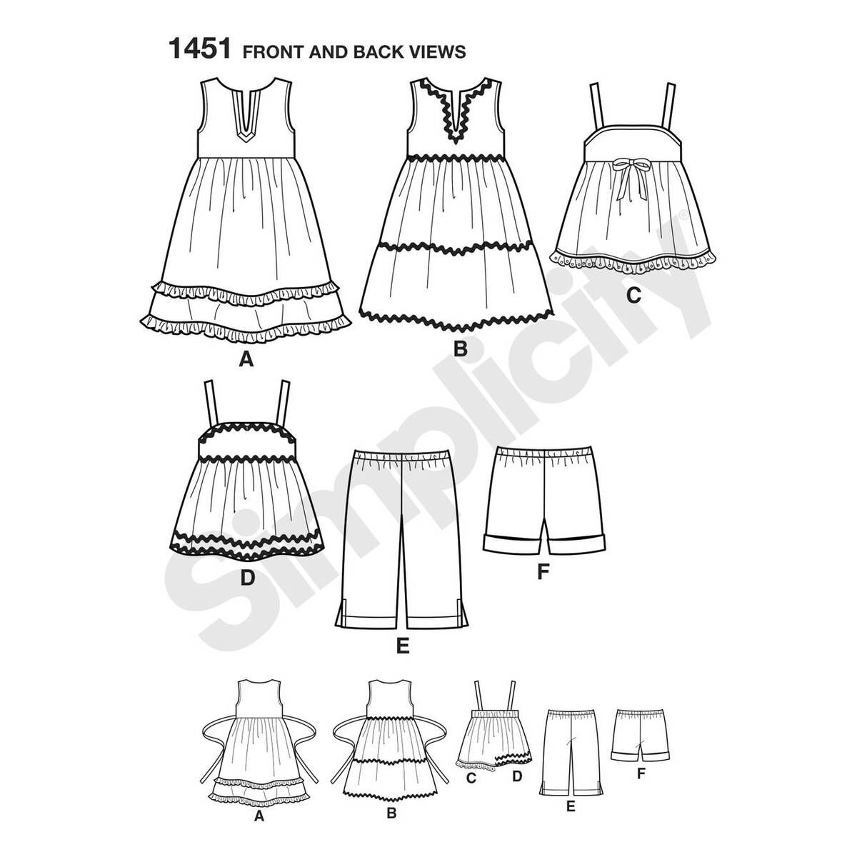 Simplicity Toddlers' Separates Sewing Pattern 1451 Hobbycraft