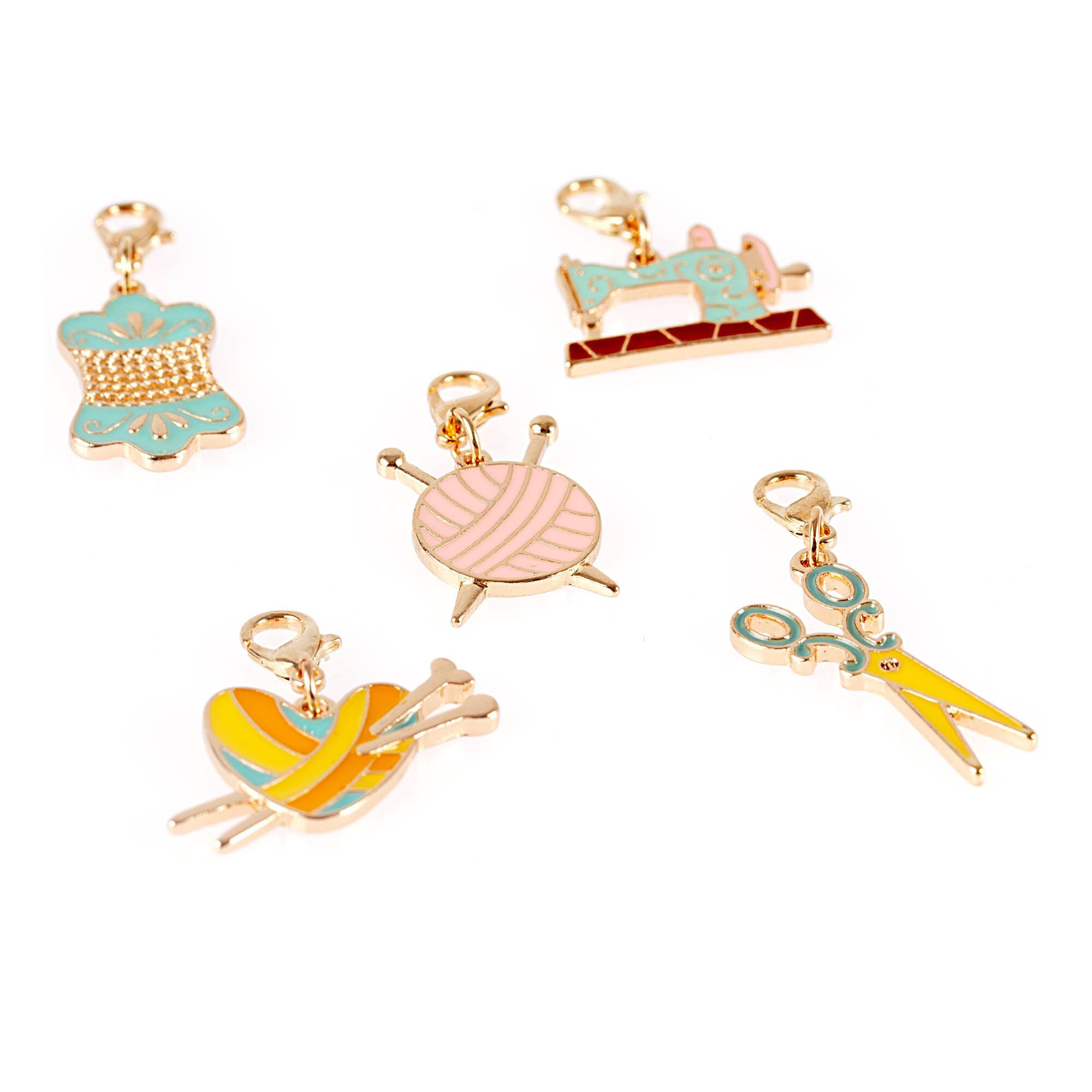 Sewing and Knitting Stitch Marker Charms 5 Pack Hobbycraft
