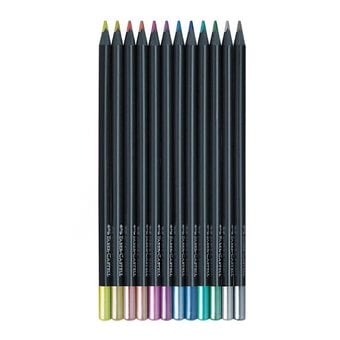 Faber-Castell Metallic Black Edition Colour Pencils 12 Pack