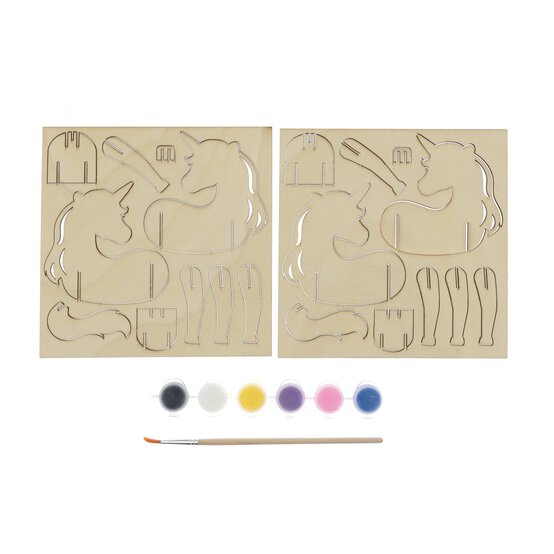 Make Your Own Wooden Unicorns Kit 2 Pack image number 3