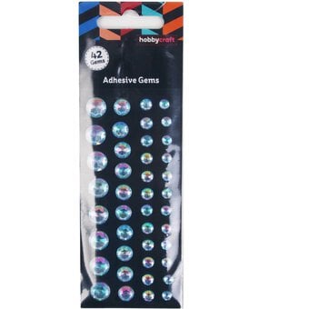 Pale Blue Iridescent Adhesive Gems 42 Pack image number 3