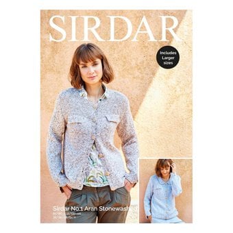 Sirdar No.1 Aran Stonewashed Collared Jacket Digital Pattern 8270