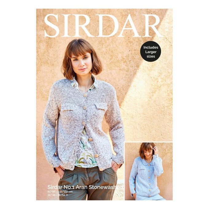 Sirdar No.1 Aran Stonewashed Collared Jacket Digital Pattern 8270 image number 1