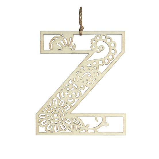 Wooden Filigree Hanging Letter Z 12cm image number 2