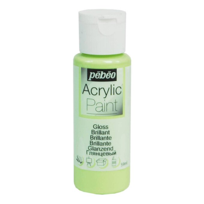 Pebeo Soft Green Gloss Acrylic Craft Paint 59ml image number 1