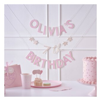 Ginger Ray Customisable Name and Age Pink Birthday Bunting