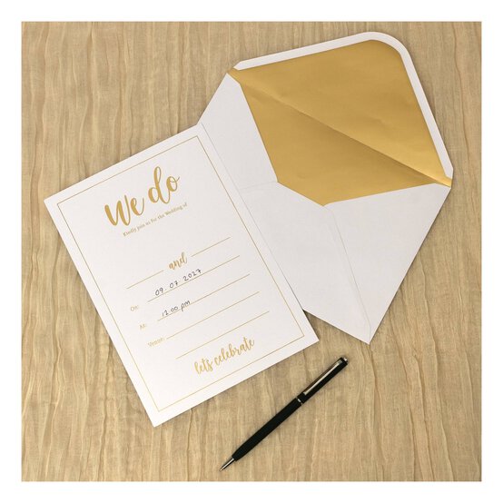 Create & Celebrate Gold Wedding Invitations 20 Pack  image number 2