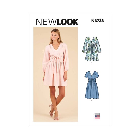 New Look Women's Dress Sewing Pattern 6728 (6-18) image number 1