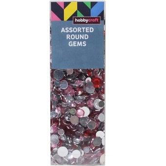 Pink and Red Assorted Round Gems 90g