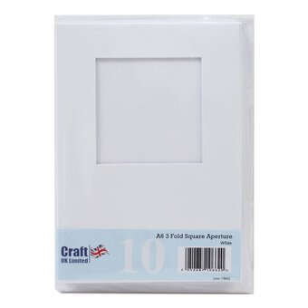 White Square Aperture Cards and Envelopes A6 10 Pack