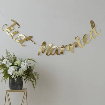 Gold Just Married Bunting 2m image number 3