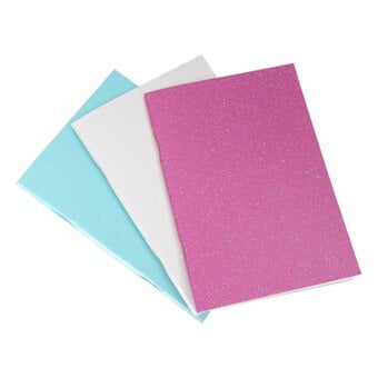 Assorted Glitter Sketchbook A5 3 Pack
