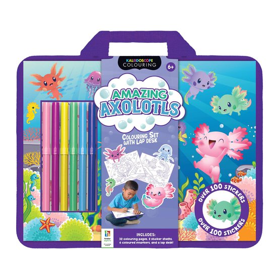 Amazing Axolotls Colour and Activity Set with Lap Desk image number 1