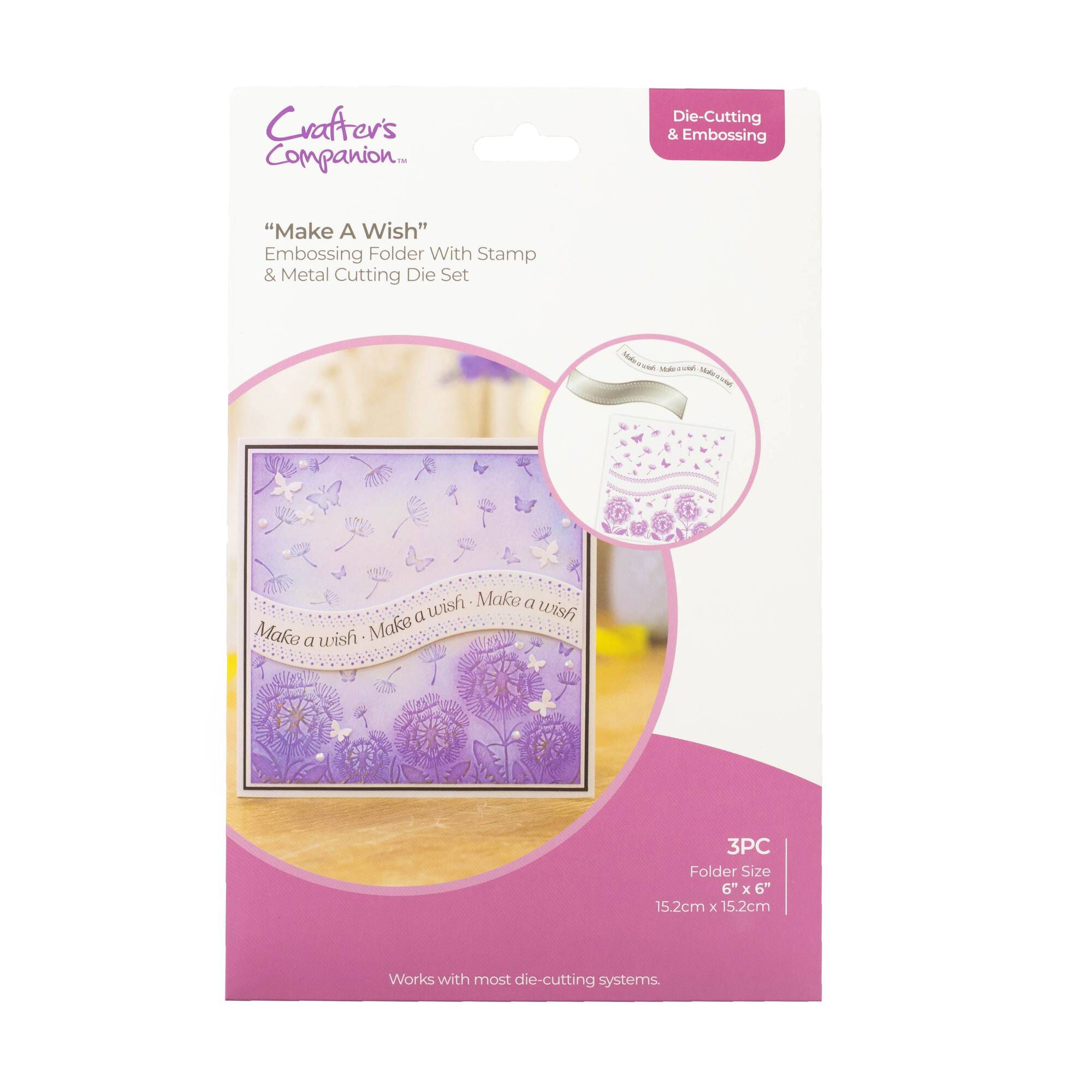 Gemini Make a Wish Embossing Folder, Stamp and Die Set Hobbycraft