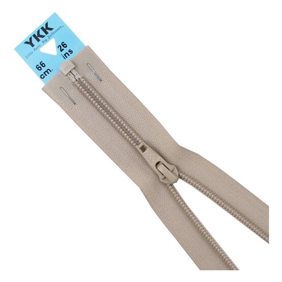 YKK Dark Beige Nylon Open End Zip 66cm image number 1