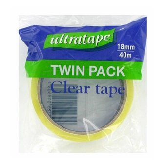Ultratape Clear Tape 18mm x 40m 2 Pack