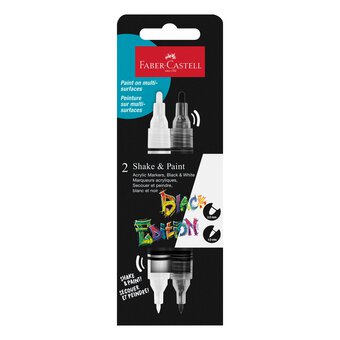 Faber-Castell Black and White Shake & Paint Acrylic Marker 2 Pack