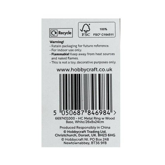 Metal Ring with Wooden Base 26cm x 8cm x 24cm image number 4