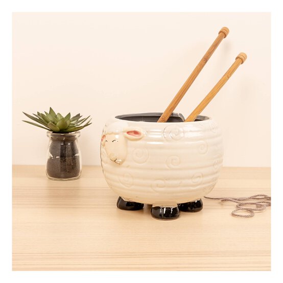 Ceramic Sheep Yarn Bowl 14cm image number 4