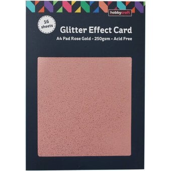 Rose Gold Glitter Effect Card A4 16 Sheets image number 3