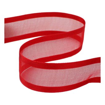 Red Organza Satin-Edged Ribbon 20mm x 4m