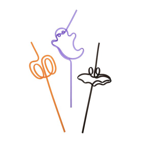 Reusable Halloween Straws 3 Pack image number 2