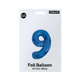 Extra Large Blue Foil Number 9 Balloon image number 3