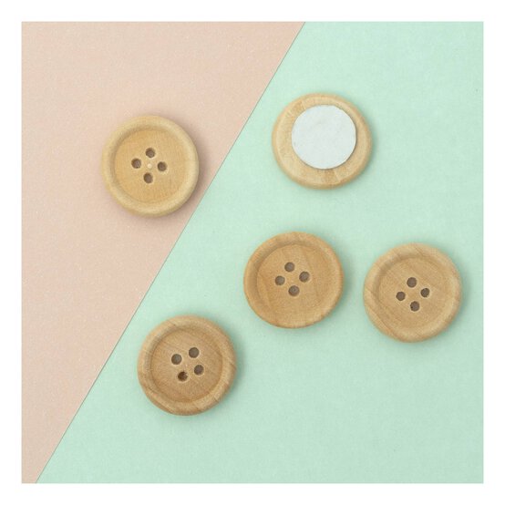 Natural Wooden Button Embellishments 12 Pack image number 2