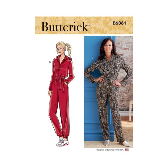 Butterick Women's Jumpsuit Sewing Pattern B6861 (A XS-XXL) image number 1