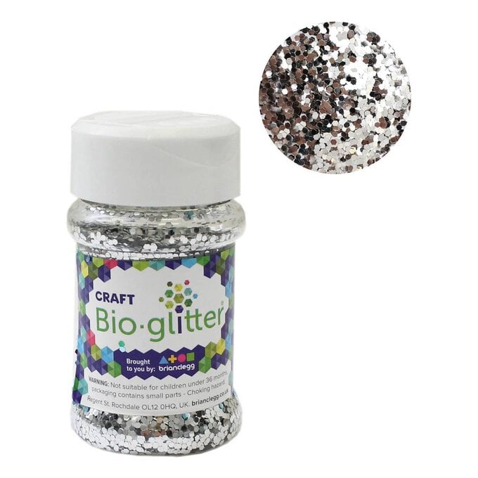 Brian Clegg Silver Craft Biodegradable Glitter 40g image number 1