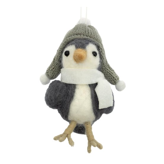 Hanging Felted Bird Decoration 10.5cm  image number 2