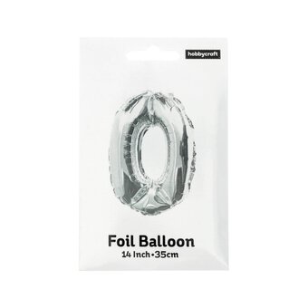 Silver Foil Number 0 Balloon image number 3