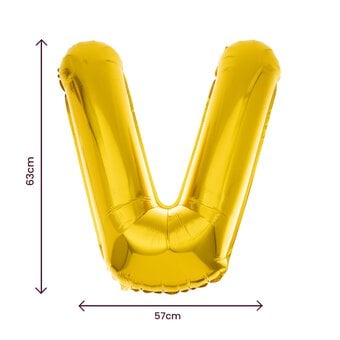 Extra Large Gold Foil Letter V Balloon